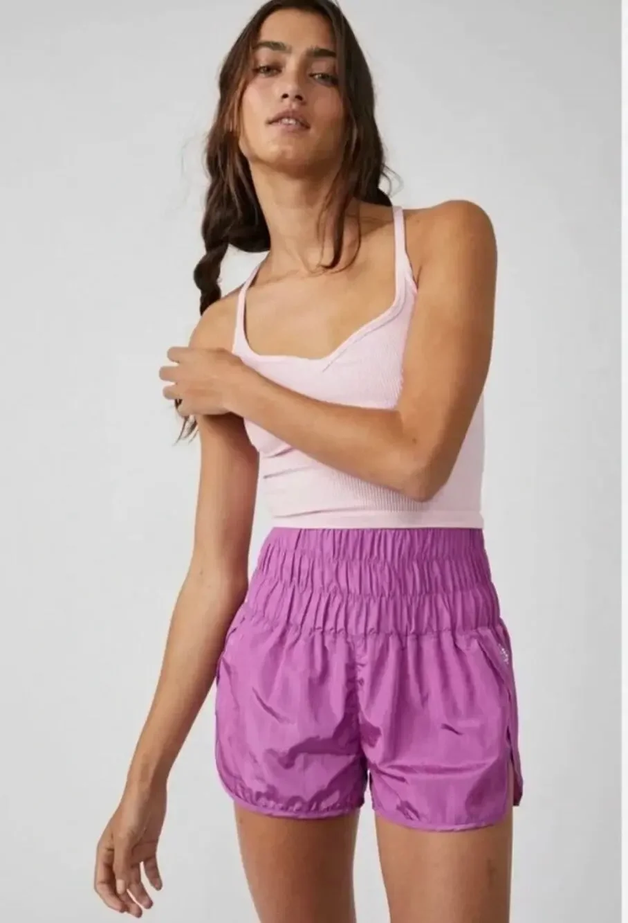 Free People Movement Way Home Shorts Medium Fuschia Magenta Purple Pink